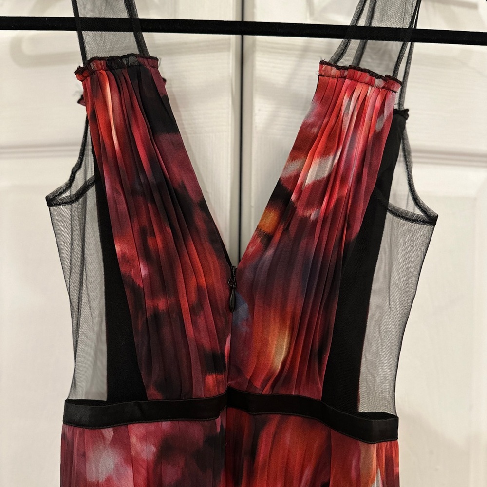 Bebe Red and Black Floral Maxi Gown - Picture 3 of 7